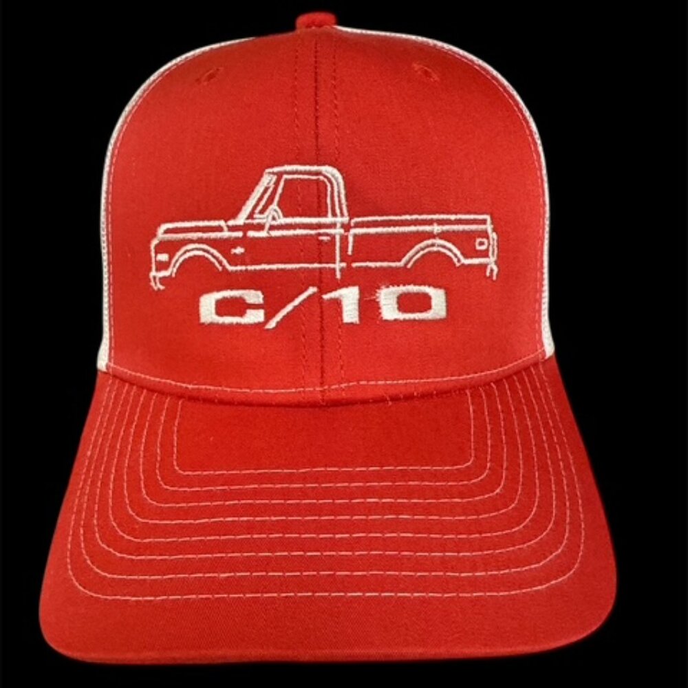 C/10 Truck Embroidered Red and White Cap by Cobra, Mesh back & Snap Back